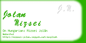jolan mizsei business card